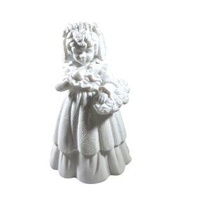 Flower Girl Figurine Vtg department 56 Porcelain silhouette bridal wedding